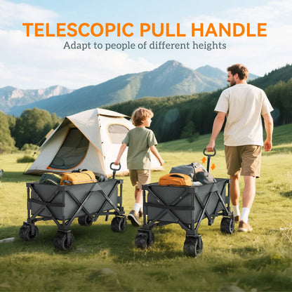 Folding Camping Trailer, Outdoor Pull Along, Anti-Slip Wheel, Dark Grey Bike Cargo Trailers at Gallery Canada