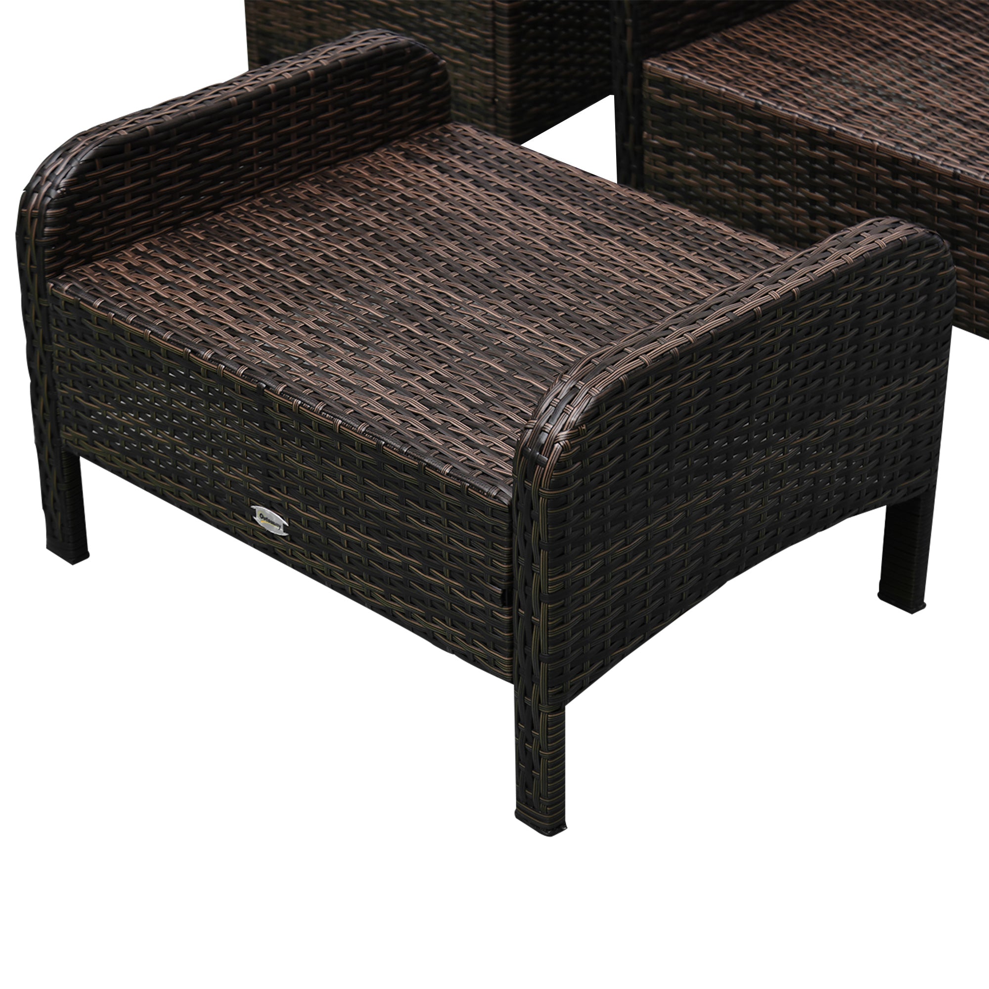 5pcs Outdoor Patio Furniture Set Wicker Conversation Set Footrest Coffee Table Patio Furniture Sets at Gallery Canada