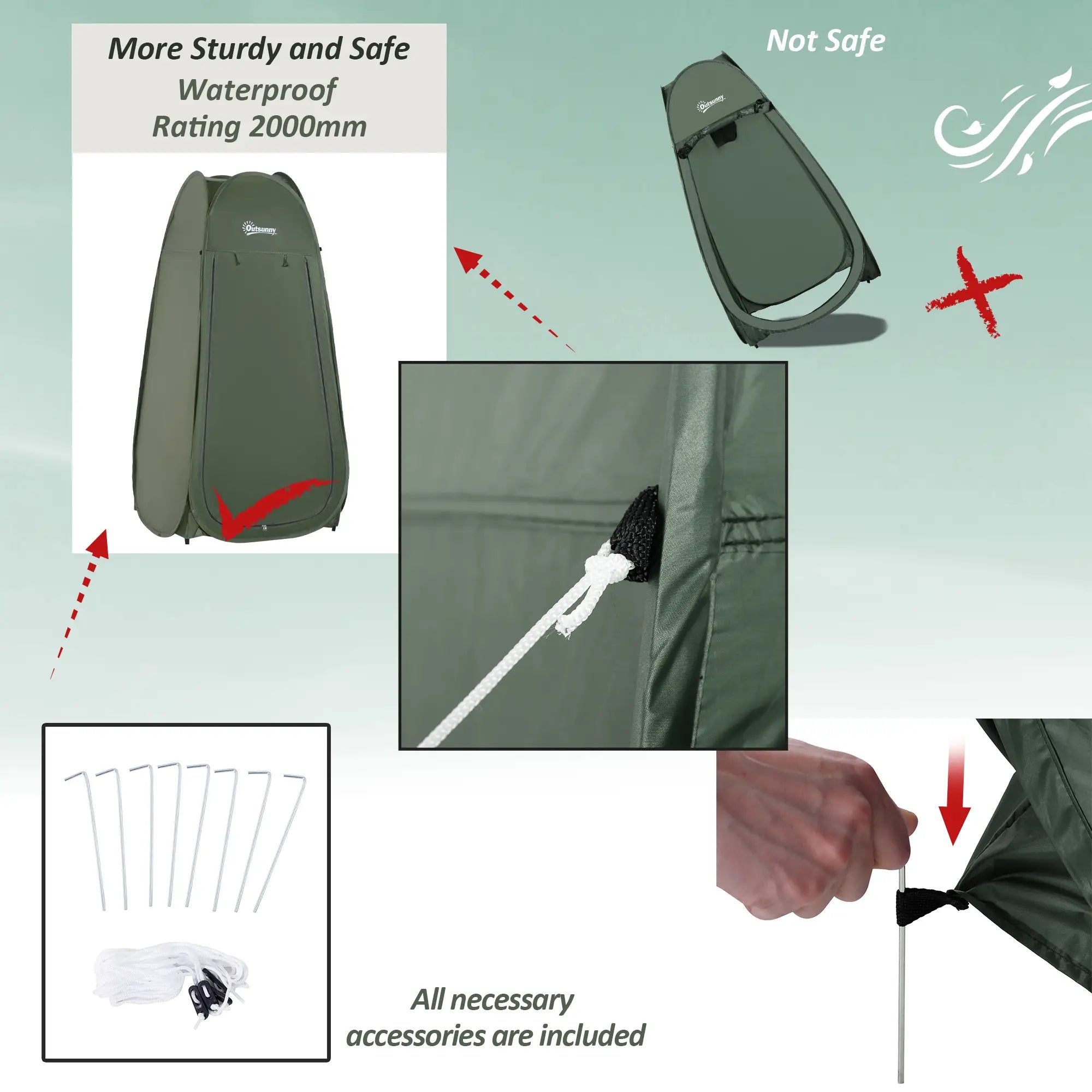 Green Popup Shower Tent, Portable Changing Room, Green Camping Tents at Gallery Canada