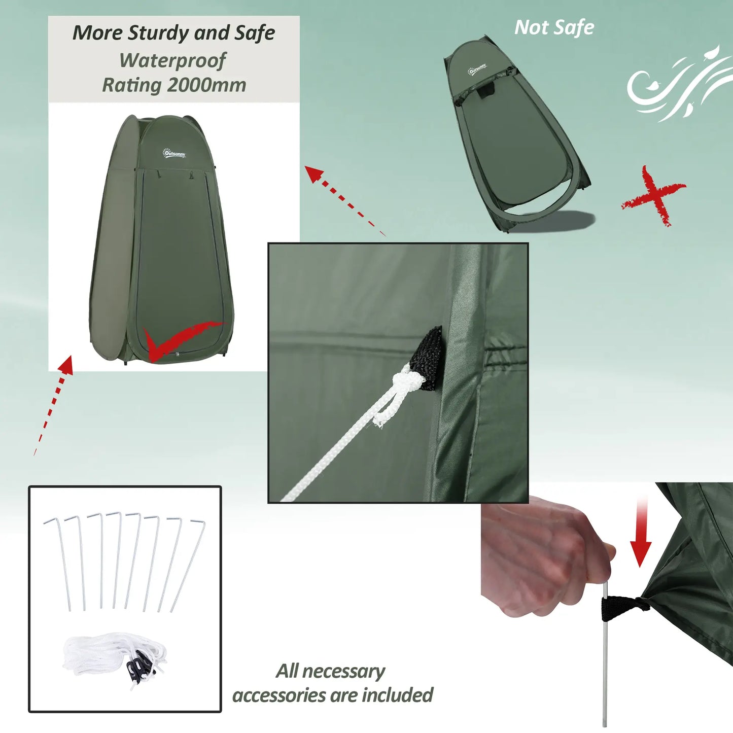 Green Popup Shower Tent, Portable Changing Room, Green Camping Tents at Gallery Canada