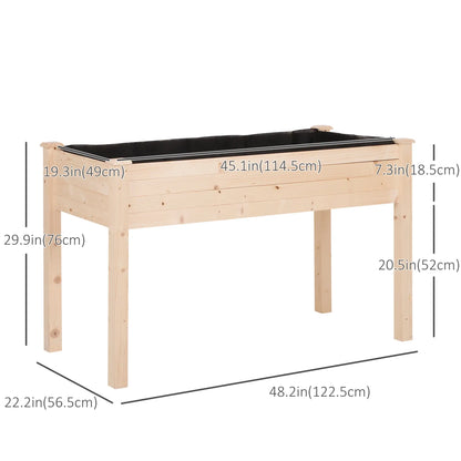 48" x 22" x 30" Wooden Raised Garden Bed, Elevated Planter Box, Natural Wood Elevated Garden Beds at Gallery Canada
