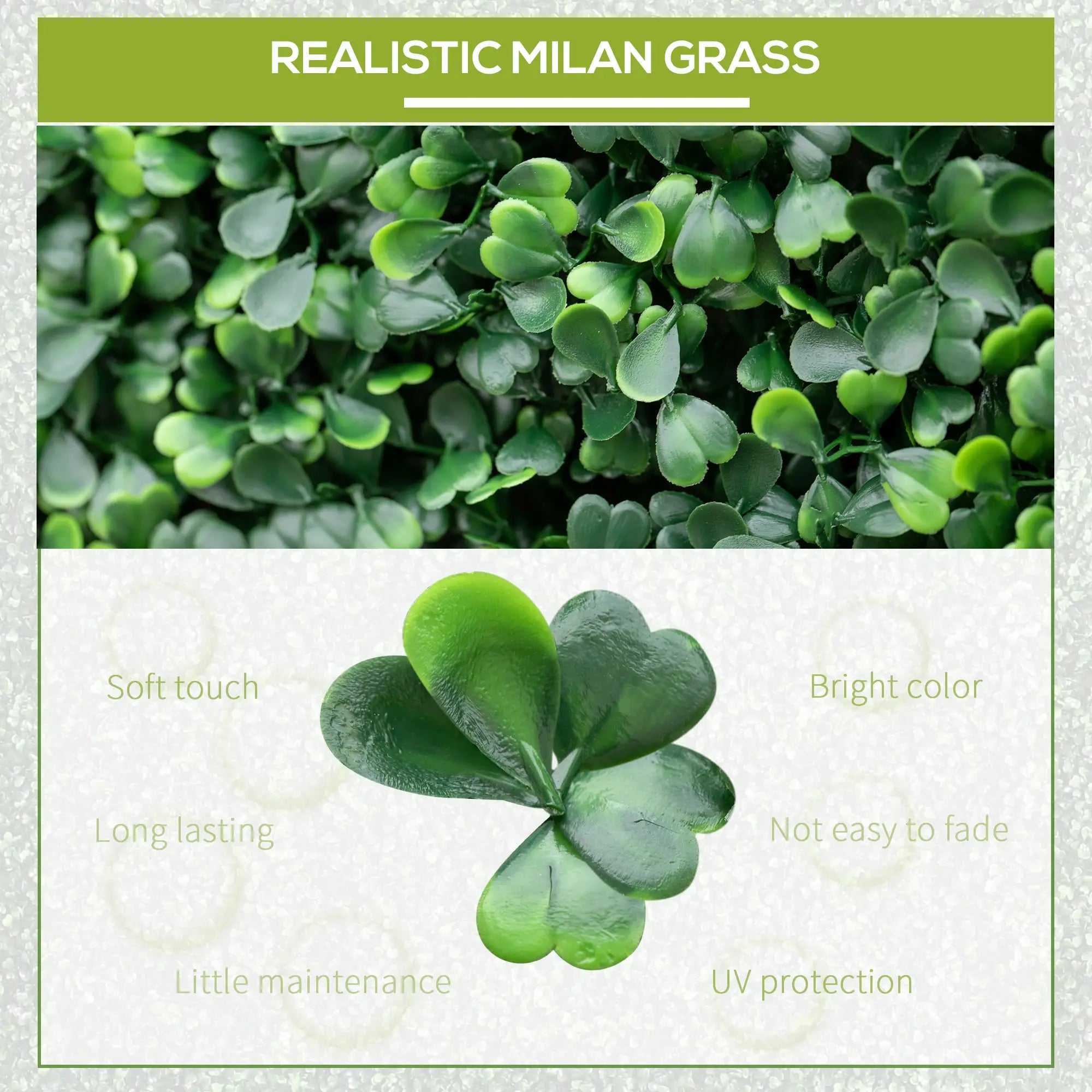 12-Piece Artificial Grass, Fake Green Wall, 19.75