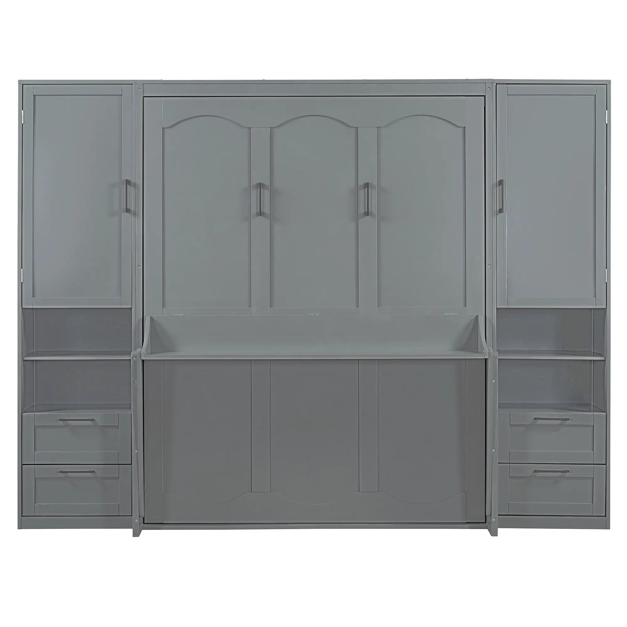 Queen Murphy Bed with Closet, Drawers, Shelves, 114