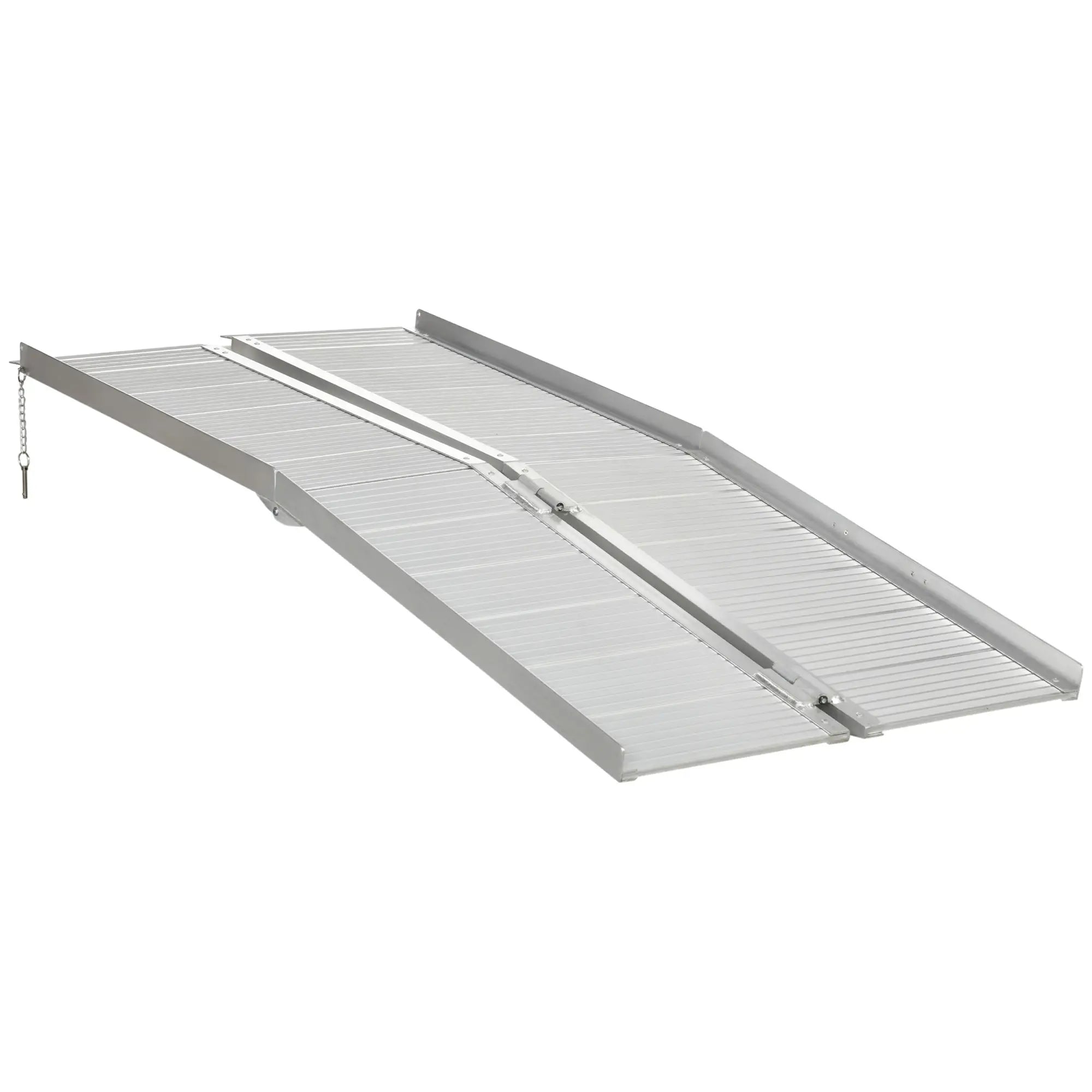 Textured Aluminum Folding Wheelchair Ramp, Portable 6' Knee Walker & Wheelchair Ramps Silver at Gallery Canada