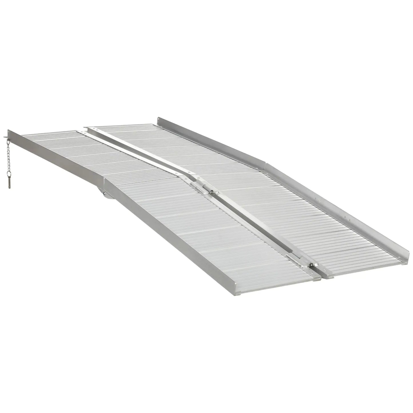 Textured Aluminum Folding Wheelchair Ramp, Portable 6' Knee Walker & Wheelchair Ramps Silver at Gallery Canada