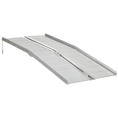 Textured Aluminum Folding Wheelchair Ramp, Portable 6' Knee Walker & Wheelchair Ramps Silver at Gallery Canada