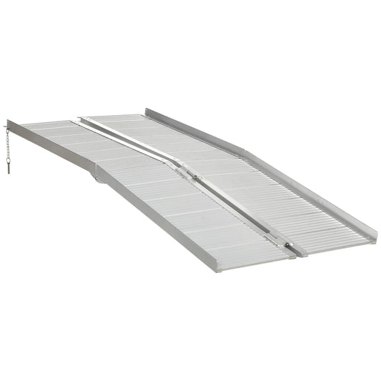 Textured Aluminum Folding Wheelchair Ramp, Portable 6' Knee Walker & Wheelchair Ramps Silver at Gallery Canada