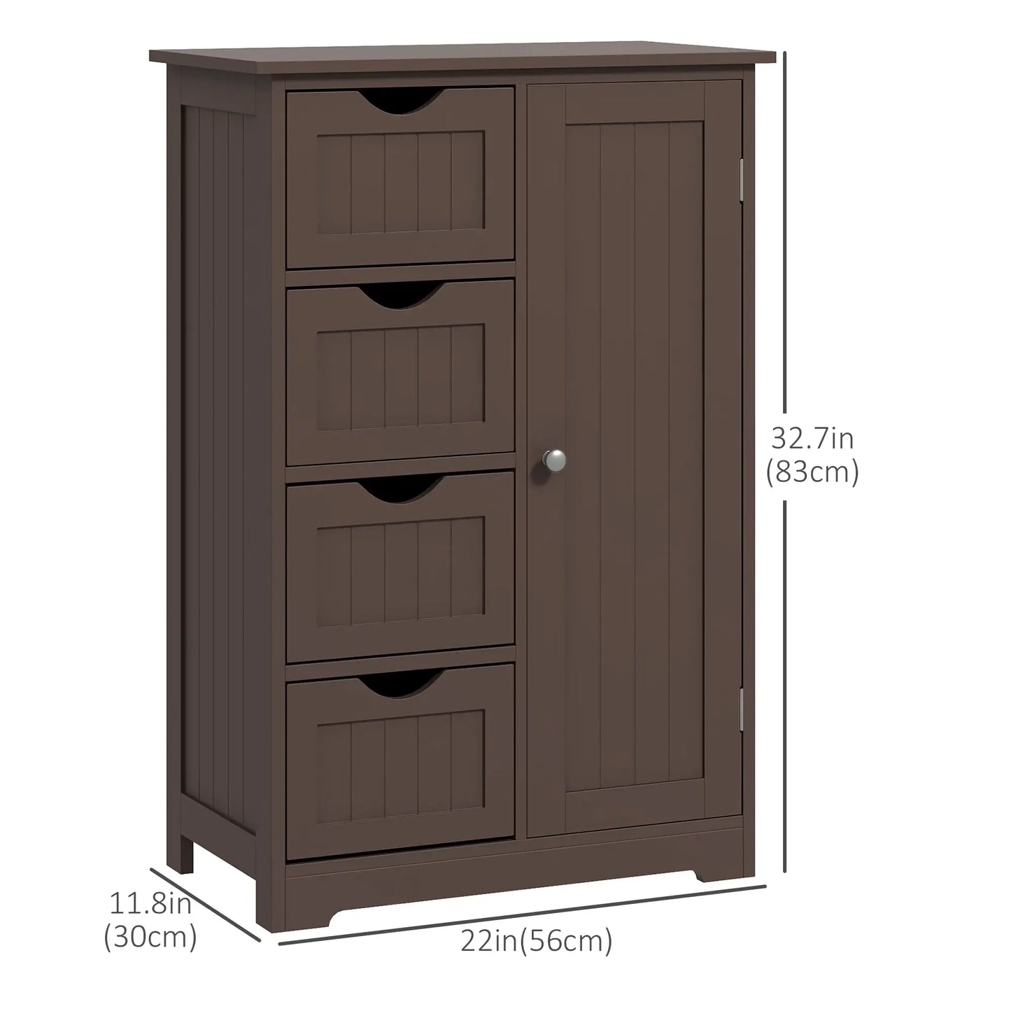 Bathroom Storage Cabinet, Adjustable Shelf, 4 Drawers, Brown Bathroom Cabinets at Gallery Canada