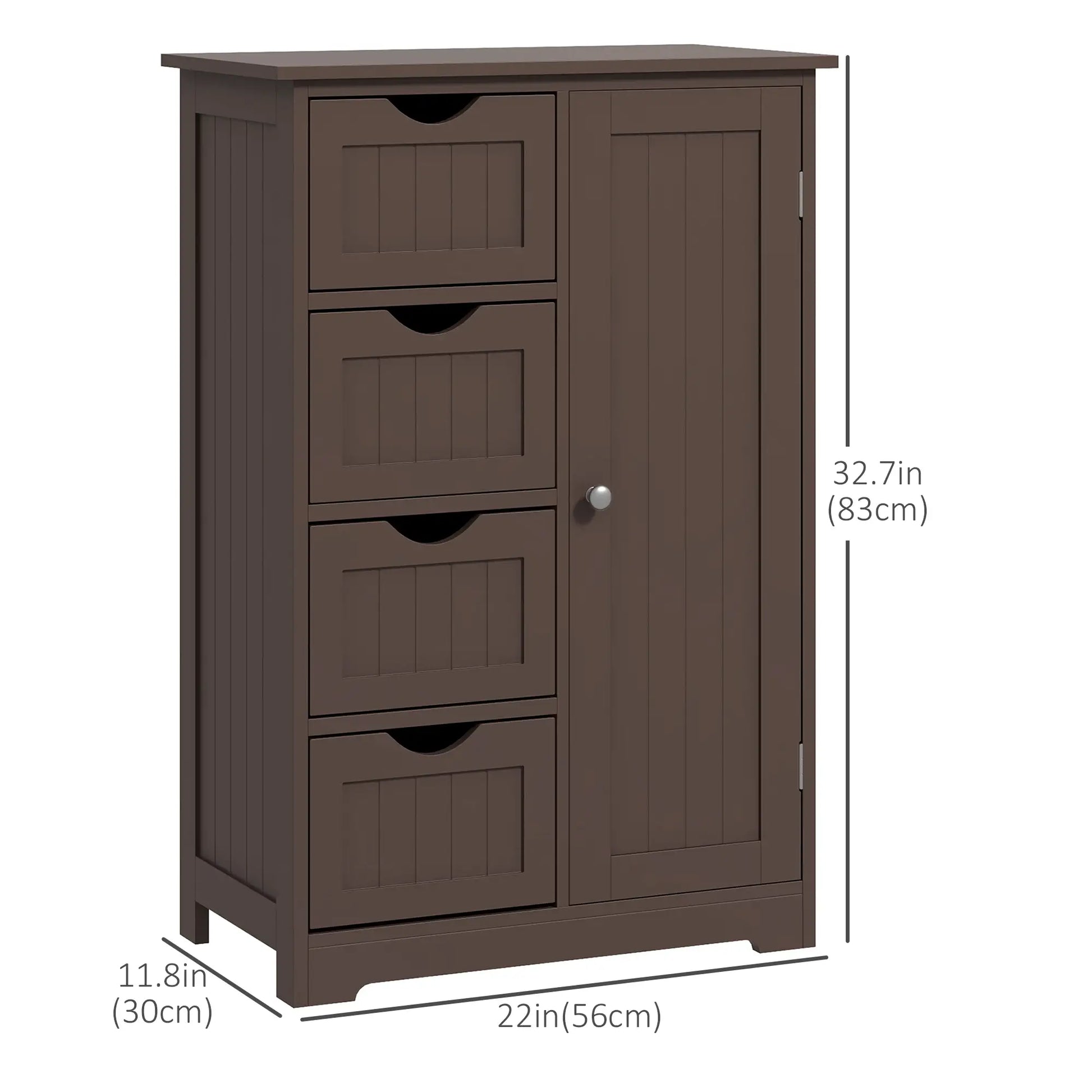 Bathroom Storage Cabinet, Adjustable Shelf, 4 Drawers, Brown Bathroom Cabinets at Gallery Canada