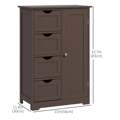 Bathroom Storage Cabinet, Adjustable Shelf, 4 Drawers, Brown Bathroom Cabinets at Gallery Canada