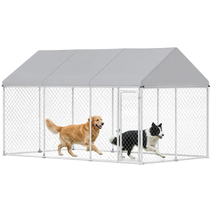 Galvanized Steel Outdoor Dog Kennel, Safety Lock, 13.1' x 7.5' x 7.8' Houses, Kennels & Pens at Gallery Canada