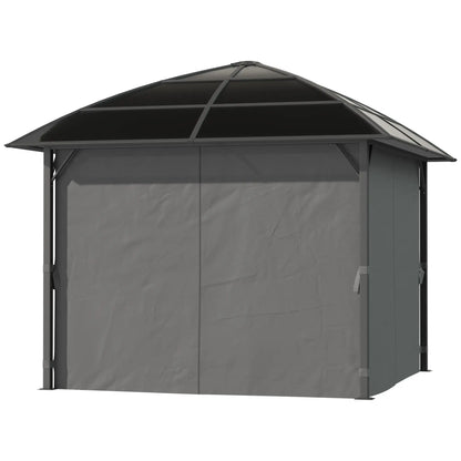 10' x 10' Hardtop Gazebo, UV60+ Polycarbonate Roof, Steel Frame, Dark Grey Gazebos at Gallery Canada