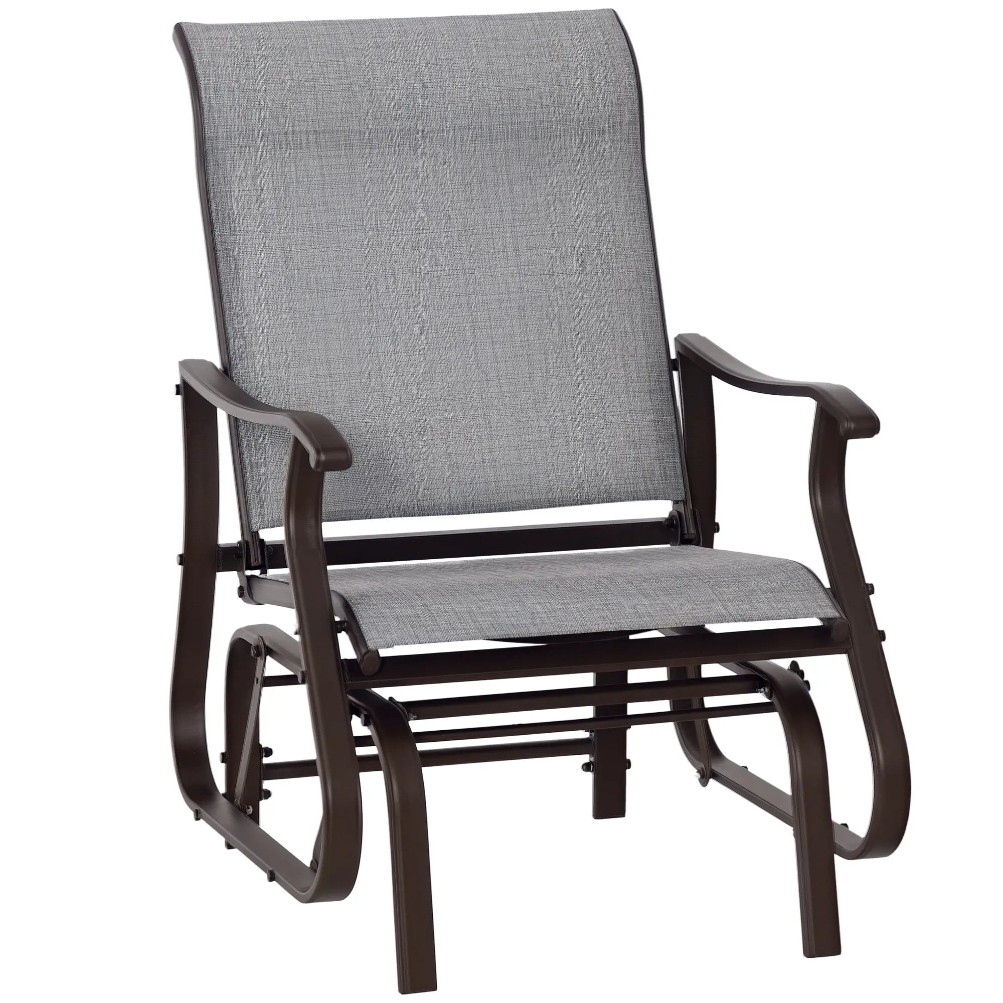 Outdoor Glider Chair, Steel Frame, Mesh Fabric, Garden, Grey Outdoor Gliders at Gallery Canada