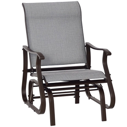 Outdoor Glider Chair, Steel Frame, Mesh Fabric, Garden, Grey Outdoor Gliders at Gallery Canada