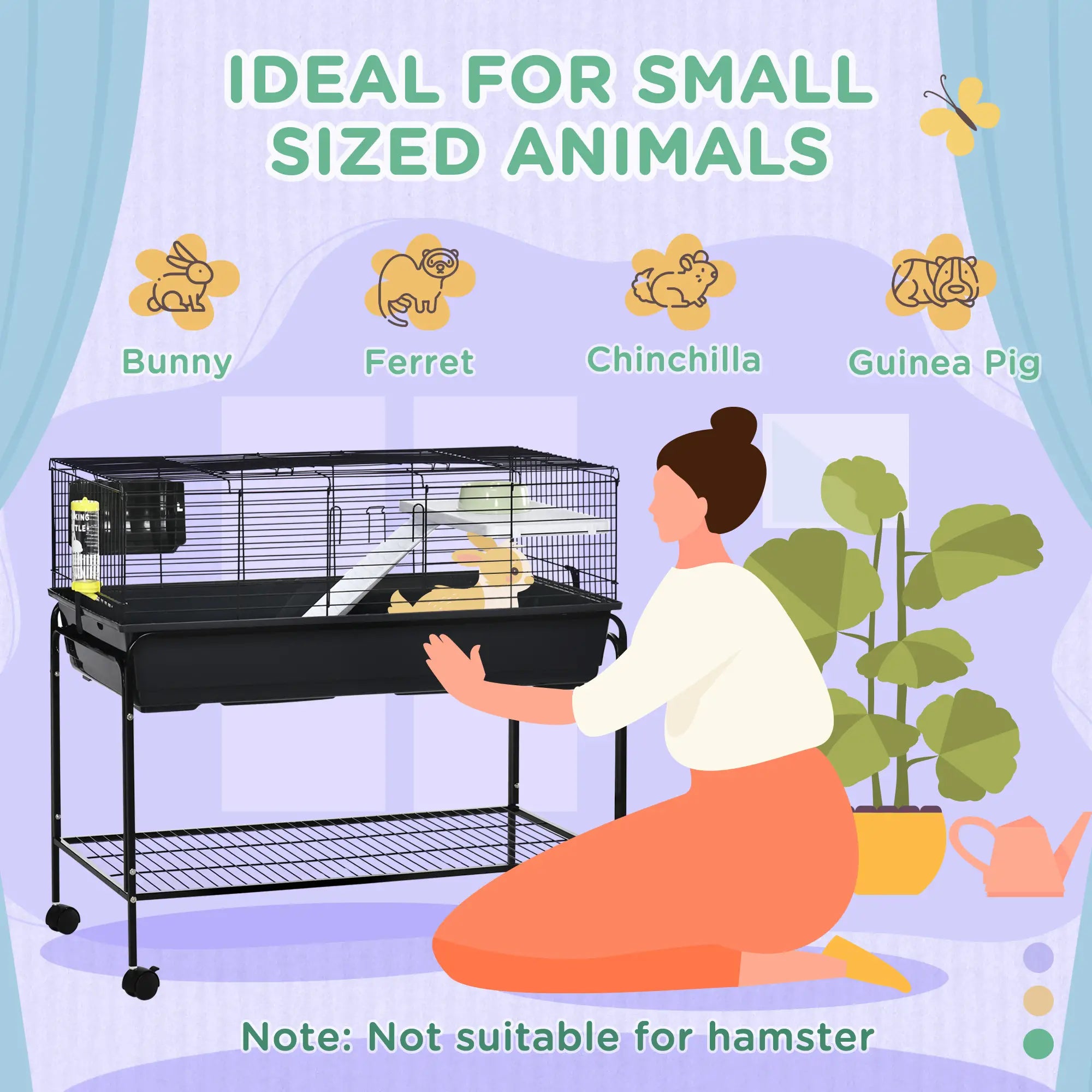 Small Animal Cage, Rolling Rabbit Hutch, Deluxe Pet Habitat Houses & Habitats at Gallery Canada