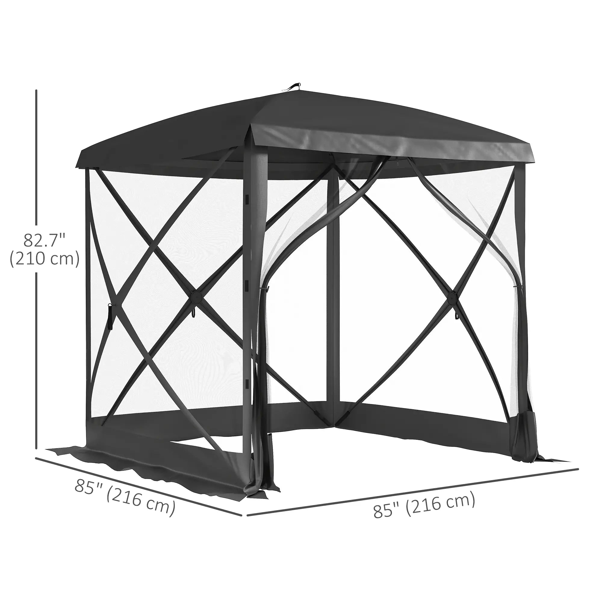 Pop-Up Tent, Foldable with Carry Bag, Zippered Door, Fits 3-4 People, Black Pop Up Canopies at Gallery Canada