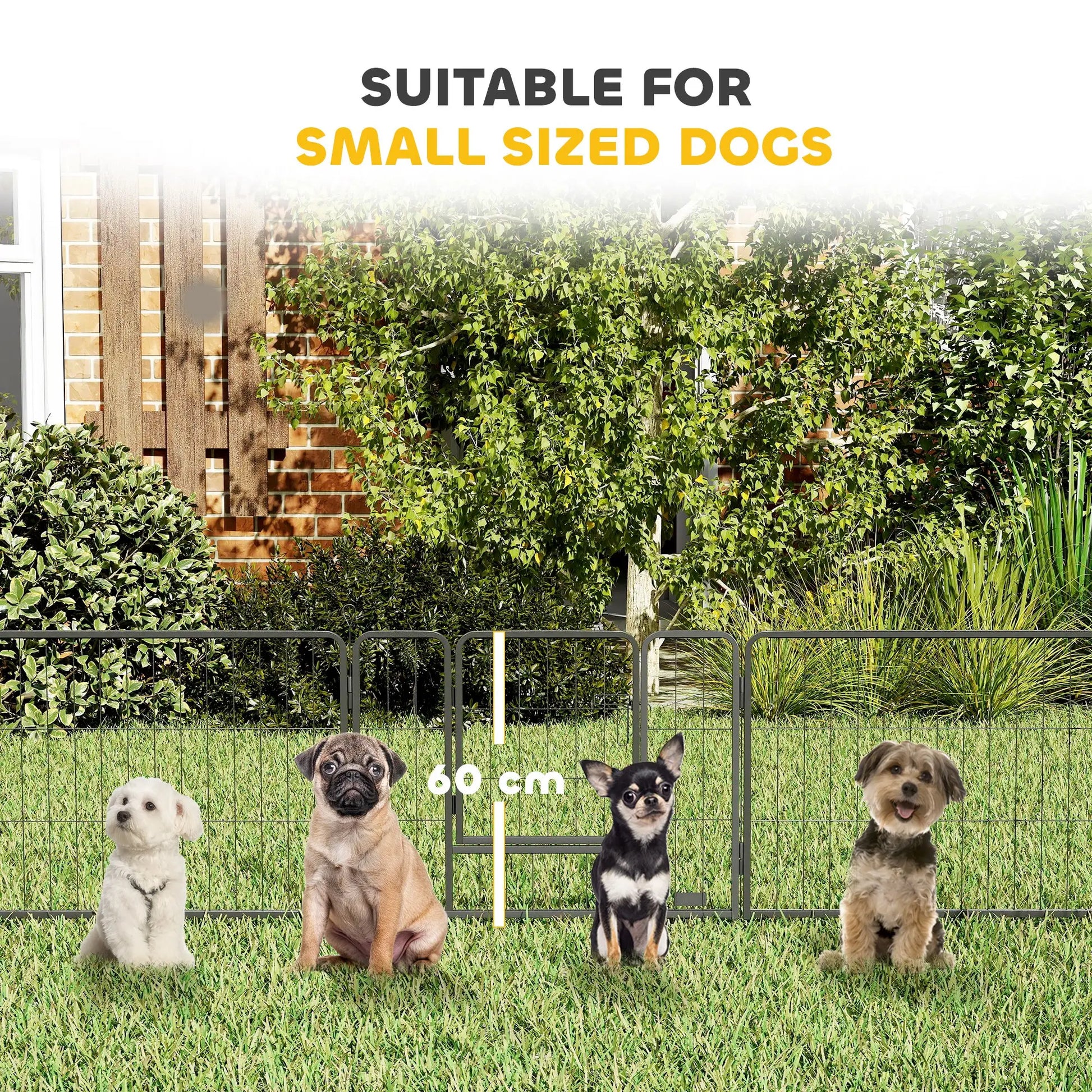 31.5"W Metal Dog Playpen, 23.5"H, 12 Panels, Indoor Outdoor Pet Fence Houses, Kennels & Pens at Gallery Canada