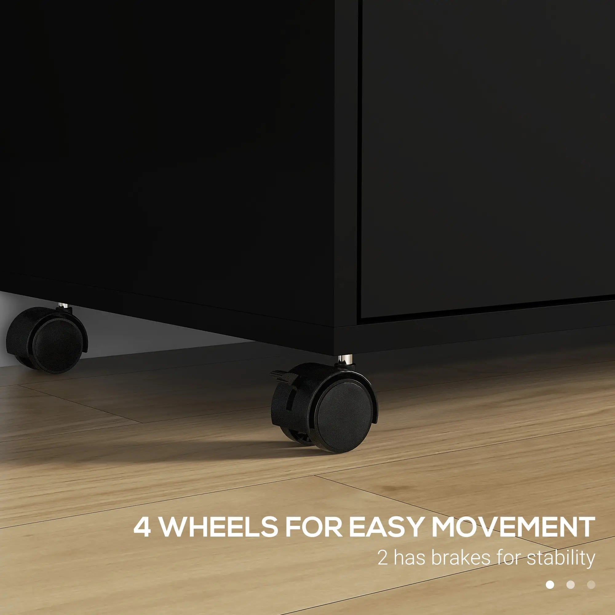 Mobile Printer Stand, Lateral File Cabinet with Lock, A4 Size, Black Office Cabinets & Cupboards at Gallery Canada