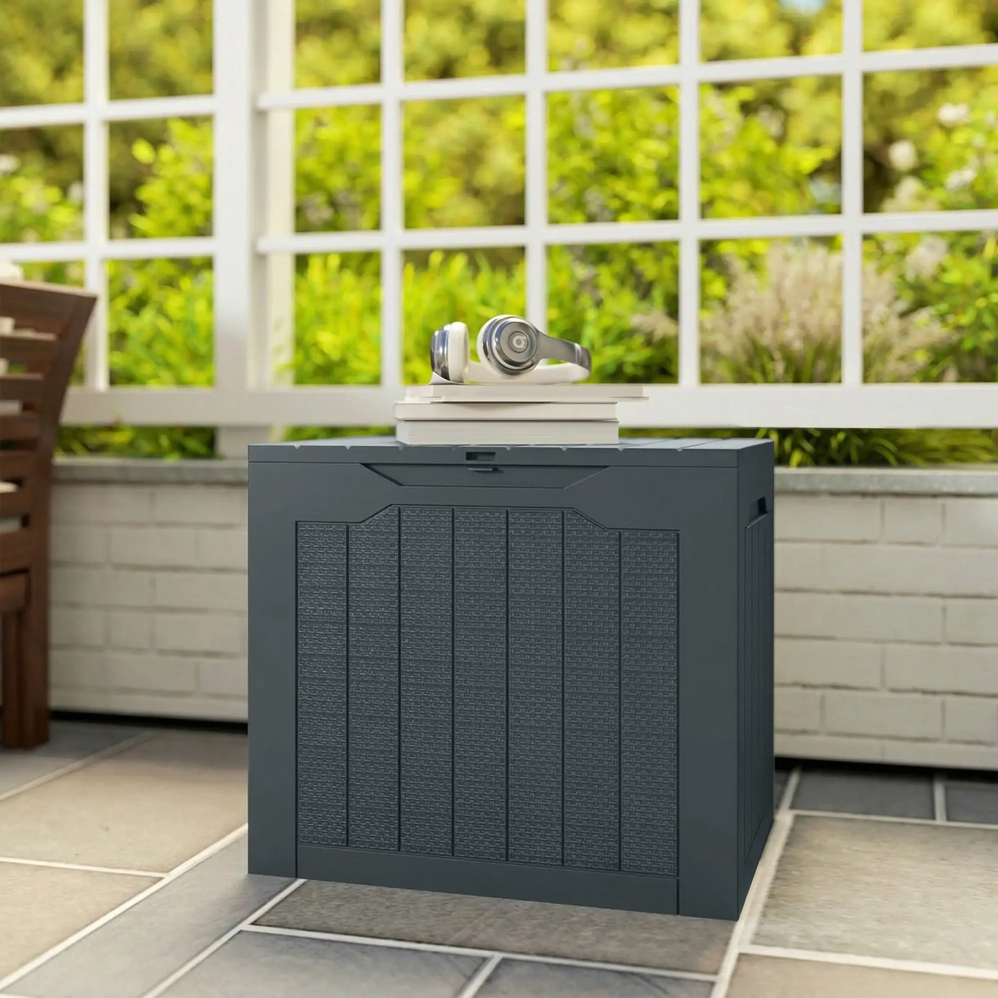 28 Gallon Deck Box, Resin Outdoor Storage, Waterproof UV Resistant Patio Storage Boxes at Gallery Canada