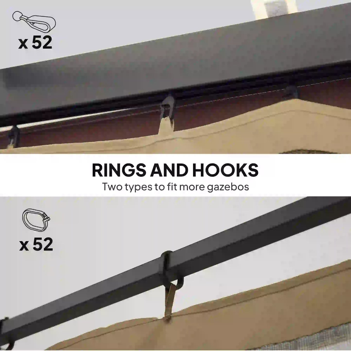 Mosquito Netting For Gazebo, 10' x 12', Black, Khaki Gazebo Sidewalls at Gallery Canada