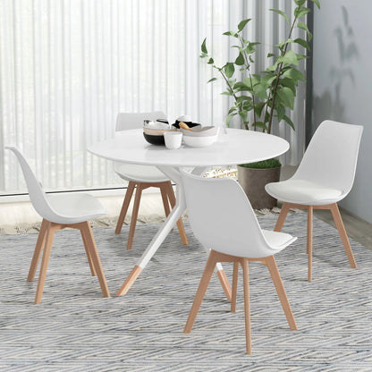 Modern Dining Table Chairs Set of 4, Rubber Wood, PU Leather Cushion Bar Sets at Gallery Canada