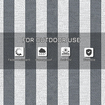 Reversible Outdoor RV Rug, Patio Floor Mat, 9' x 18', Grey & White Garden Decor at Gallery Canada