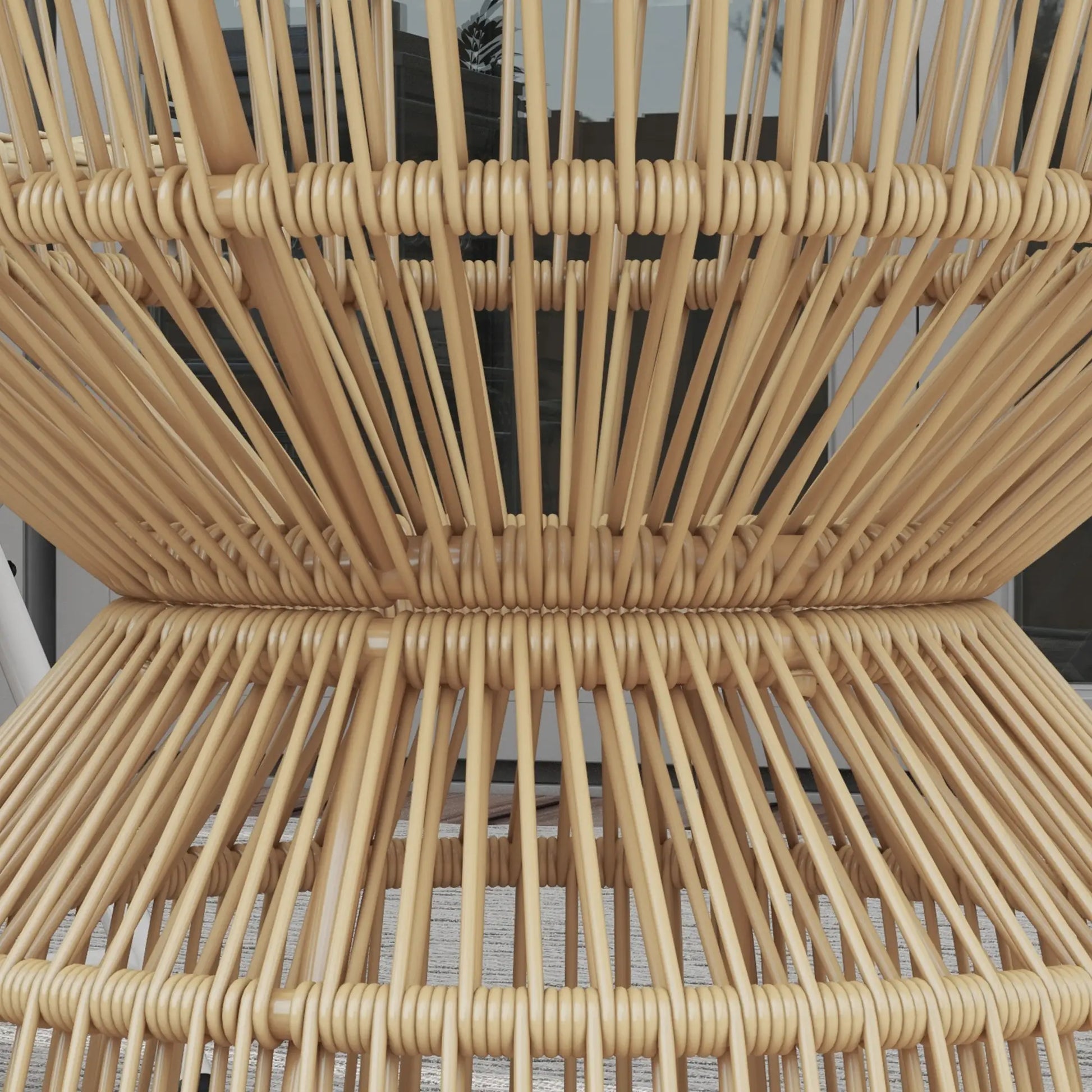 Rattan Outdoor Coffee Table, Patio End Table, Tempered Glass Top, Steel Frame Patio Side Tables at Gallery Canada