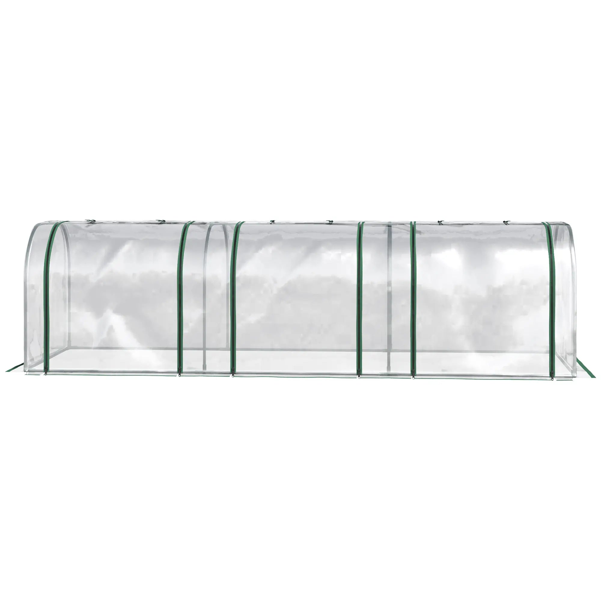 10' x 3' x 2.5' Mini Tunnel Greenhouse, 3 Zipped Doors, Clear Mini Greenhouses at Gallery Canada