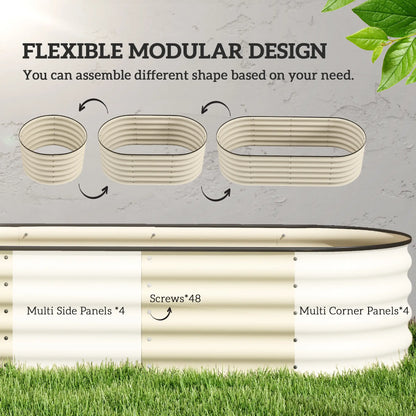 5 x 2 x 1.5 FT Galvanized Steel Raised Garden Bed, Cream White Galvanized Planter Boxes at Gallery Canada