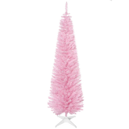 6' Slim Artificial Christmas Tree, Realistic Branches, Sturdy Metal Stand, Pink Pencil Christmas Trees at Gallery Canada