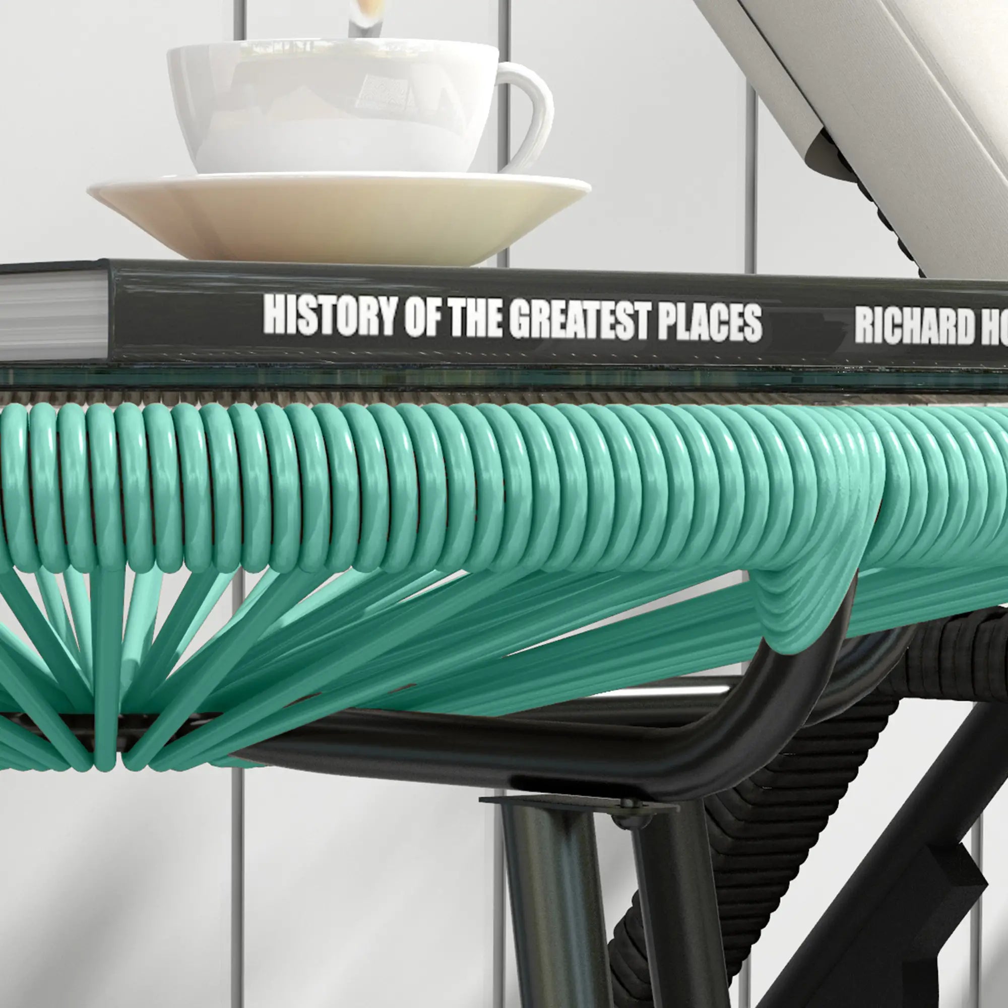 Round Outdoor Rattan Side Table, Tempered Glass Top, Light Green Patio Side Tables at Gallery Canada