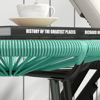 Round Outdoor Rattan Side Table, Tempered Glass Top, Light Green Patio Side Tables at Gallery Canada