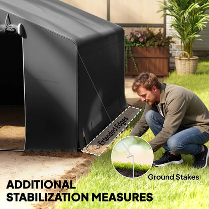 10' x 10' Portable Shed, Waterproof Bike Tent, Dark Grey Sheds at Gallery Canada