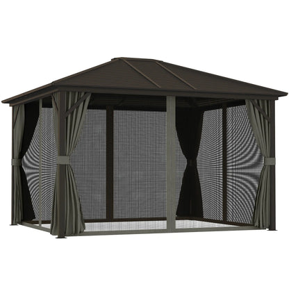 10' x 12' Hardtop Gazebo, Metal Roof, Aluminum Frame, Grey Gazebos at Gallery Canada