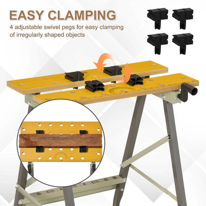 Foldable Work Bench w/ 4 Adjustable Clamps, Carpenter Saw Table Tool Organizers at Gallery Canada
