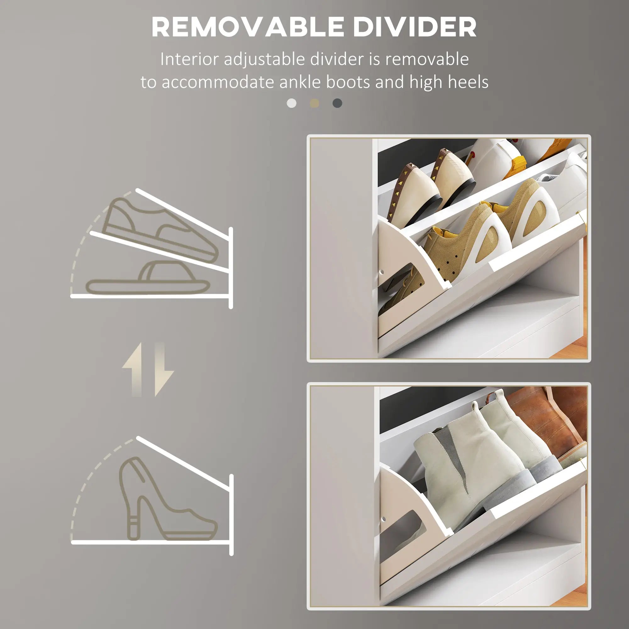 Shoe Storage Bench with Flip Drawer, Vent, Seat, Holds 5 Pairs Shoe Storage Cabinets & Racks at Gallery Canada