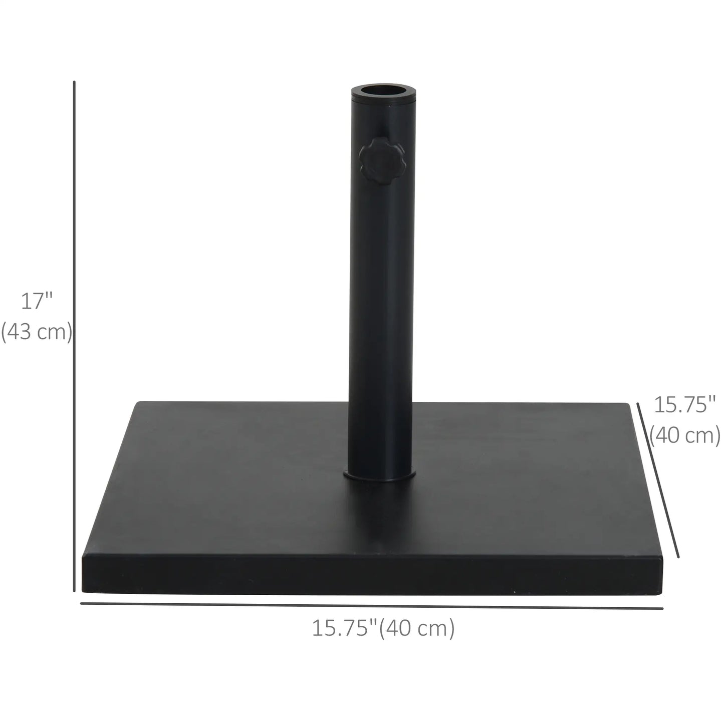 29 lbs 16" Heavy Duty Square Umbrella Base, Patio Outdoor, Black Umbrella Bases at Gallery Canada