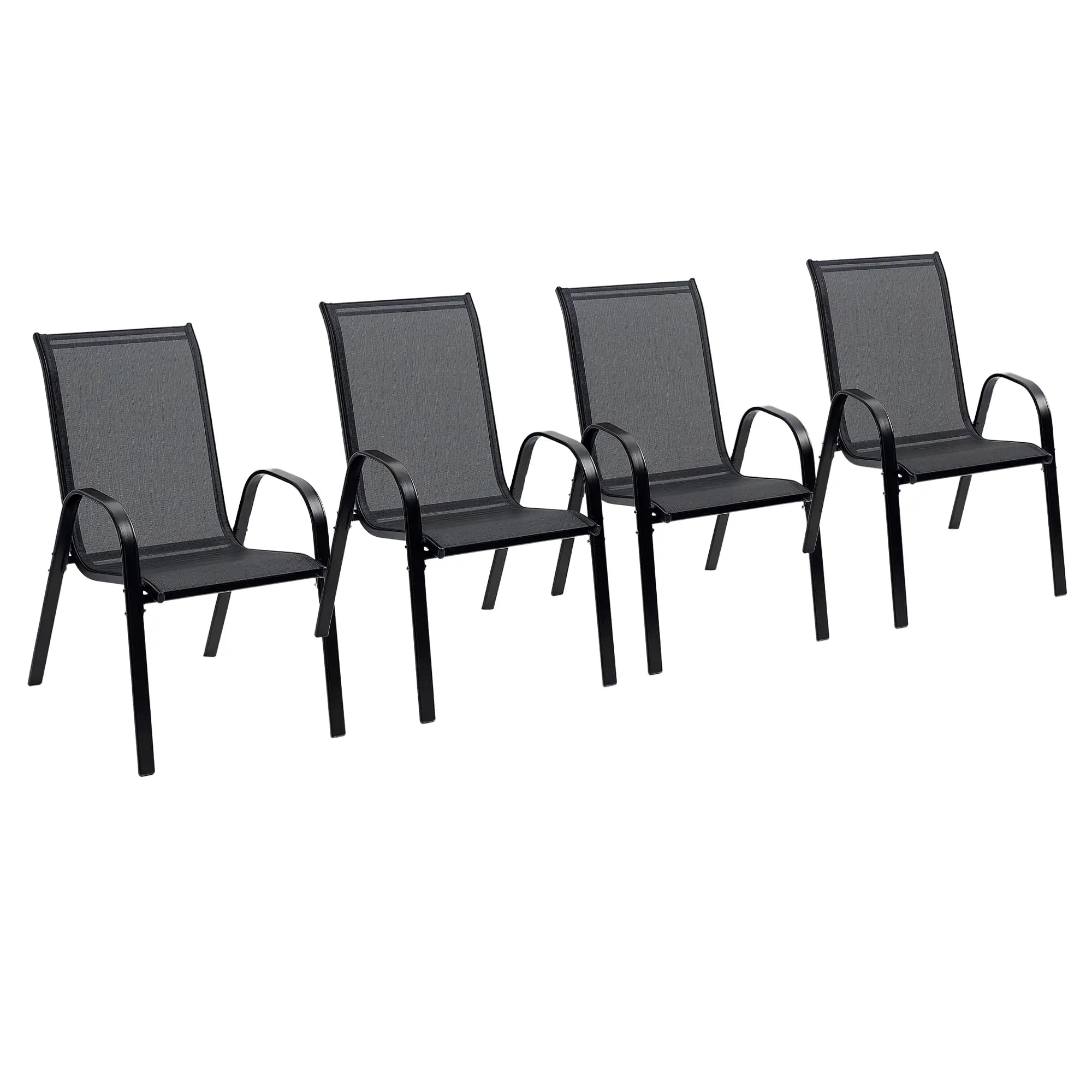 4-Piece Outdoor Dining Chair With Armrests, Black Patio Chairs at Gallery Canada