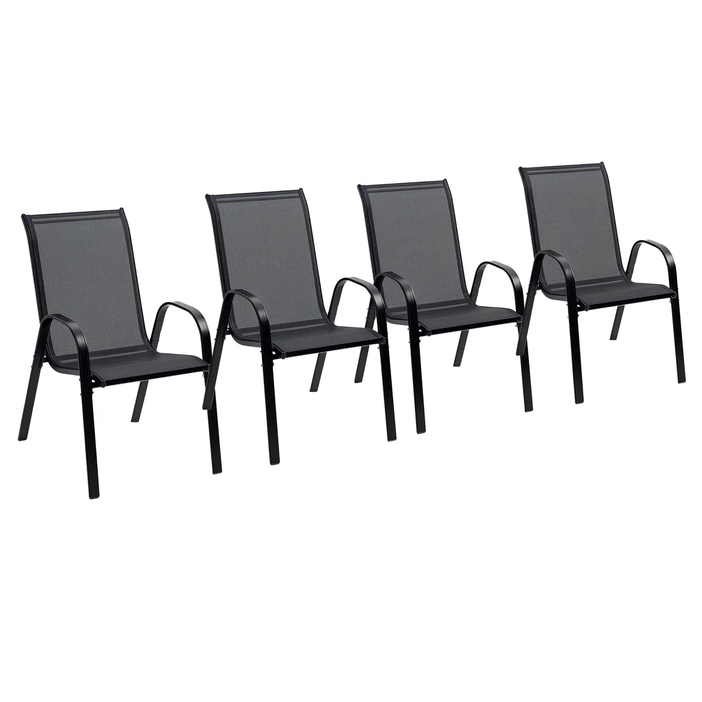 4-Piece Outdoor Dining Chair With Armrests, Black Patio Chairs at Gallery Canada