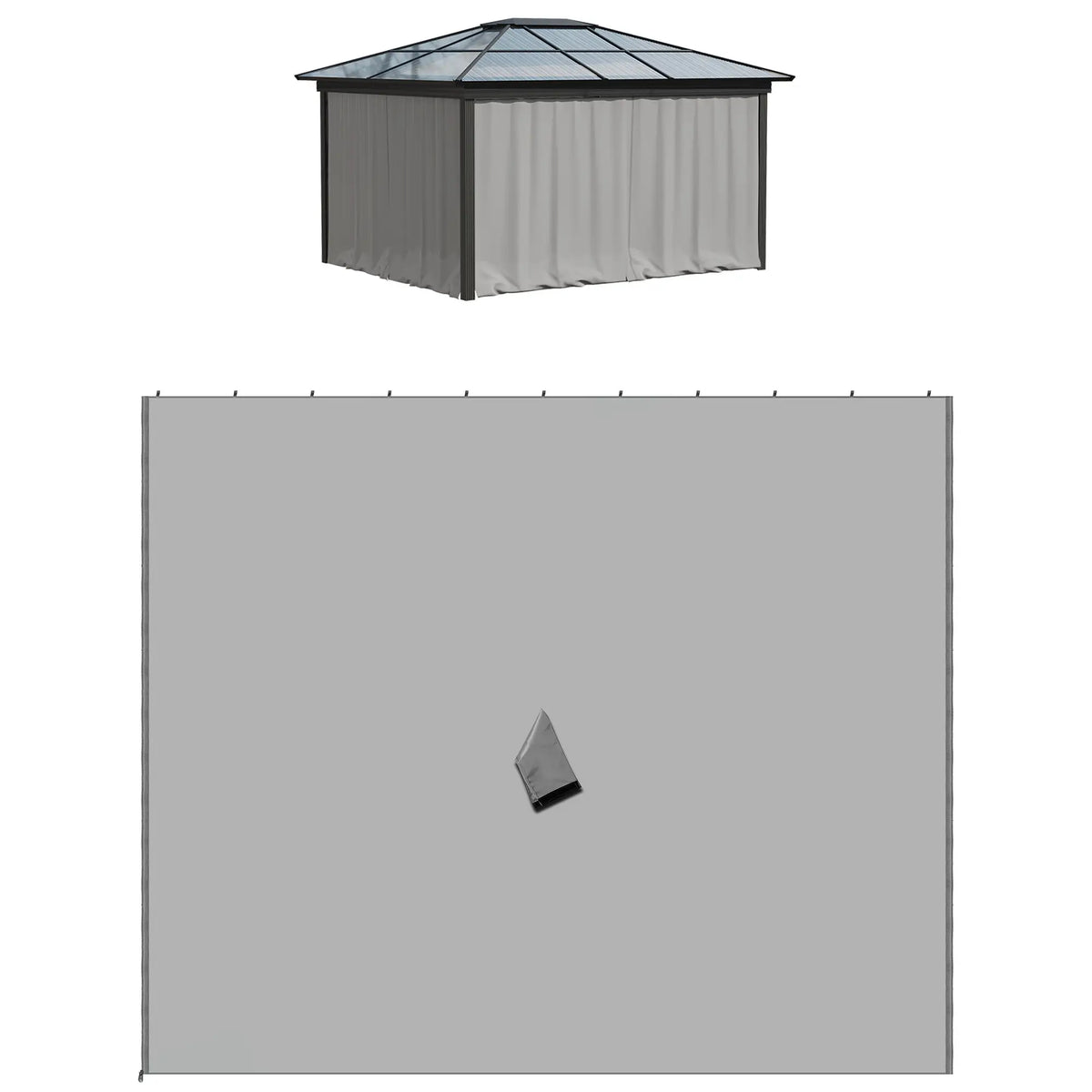 Universal Gazebo Curtains 10' x 10', 4 Panel Sidewall Privacy, Light Grey Gazebo Sidewalls at Gallery Canada