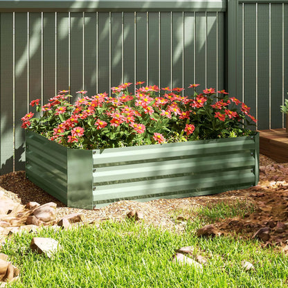 Galvanized Raised Garden Bed, 4' x 3' x 1', Metal Planter Box, Dark Green Galvanized Planter Boxes at Gallery Canada