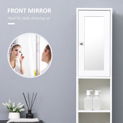 Tall Bathroom Storage Cabinet with Mirror, Adjustable Shelves, White Bathroom Cabinets at Gallery Canada