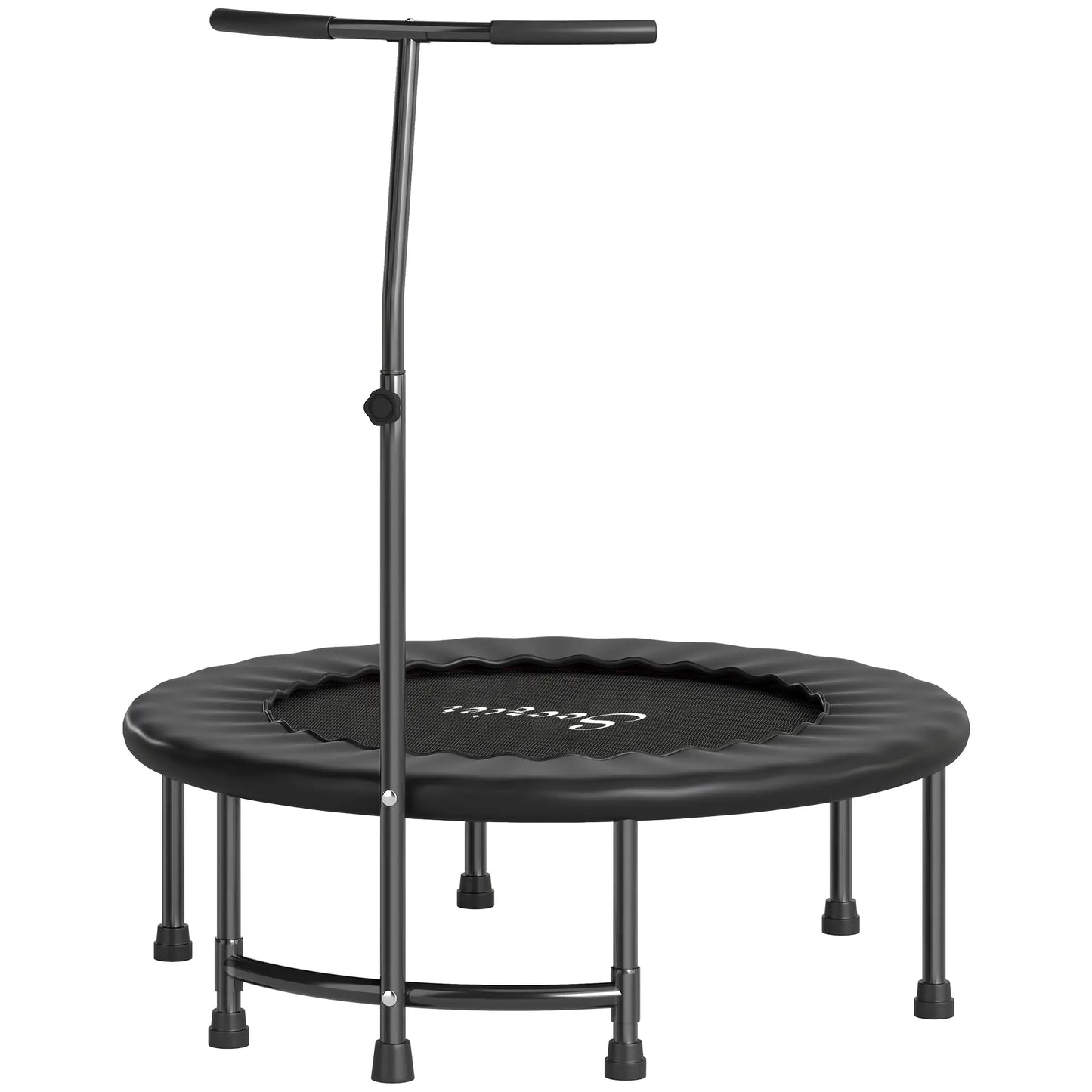 39" Mini Exercise Trampoline, Adjustable T-Bar, Indoor Fitness Rebounder, Black Trampolines at Gallery Canada