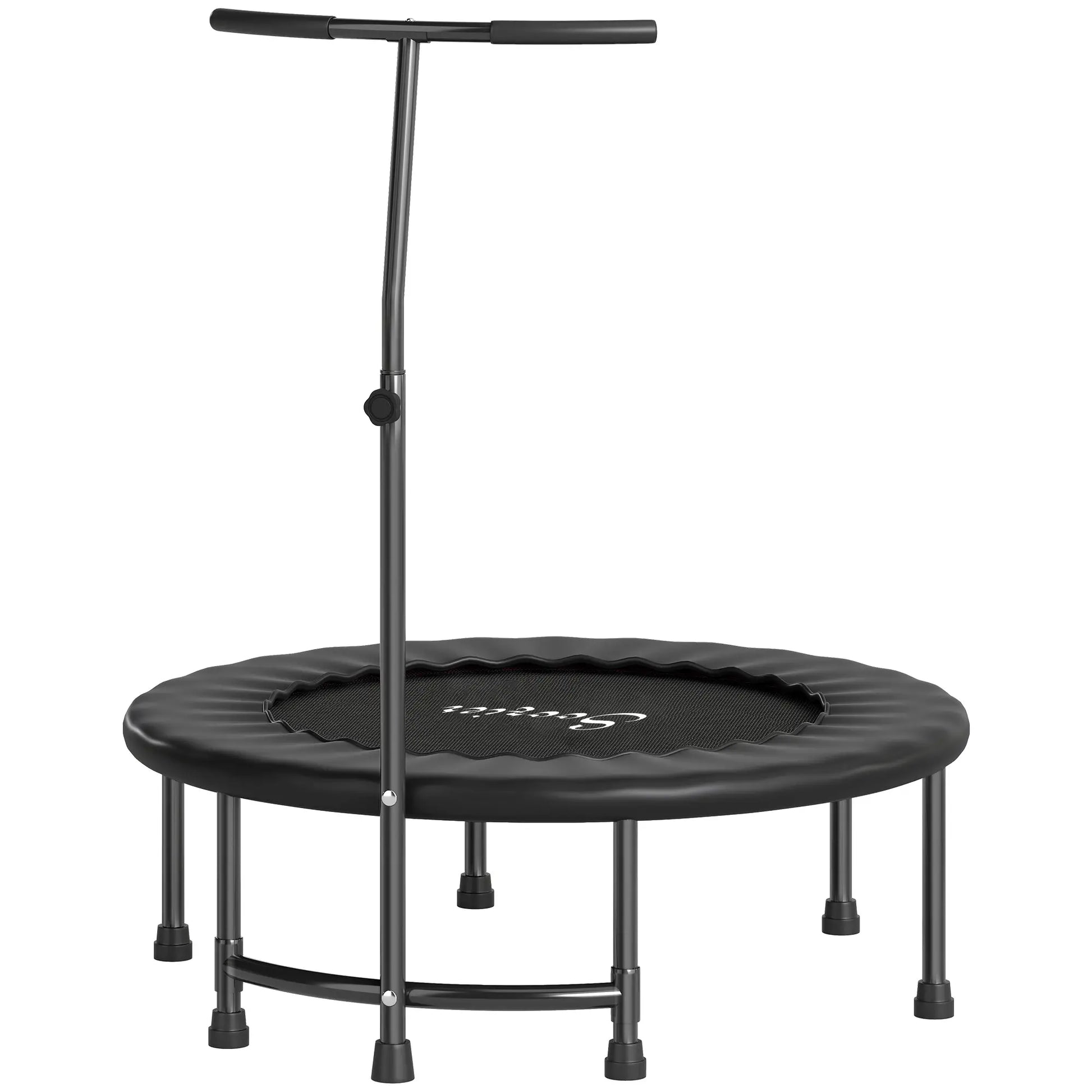 39" Mini Exercise Trampoline, Adjustable T-Bar, Indoor Fitness Rebounder, Black Trampolines at Gallery Canada