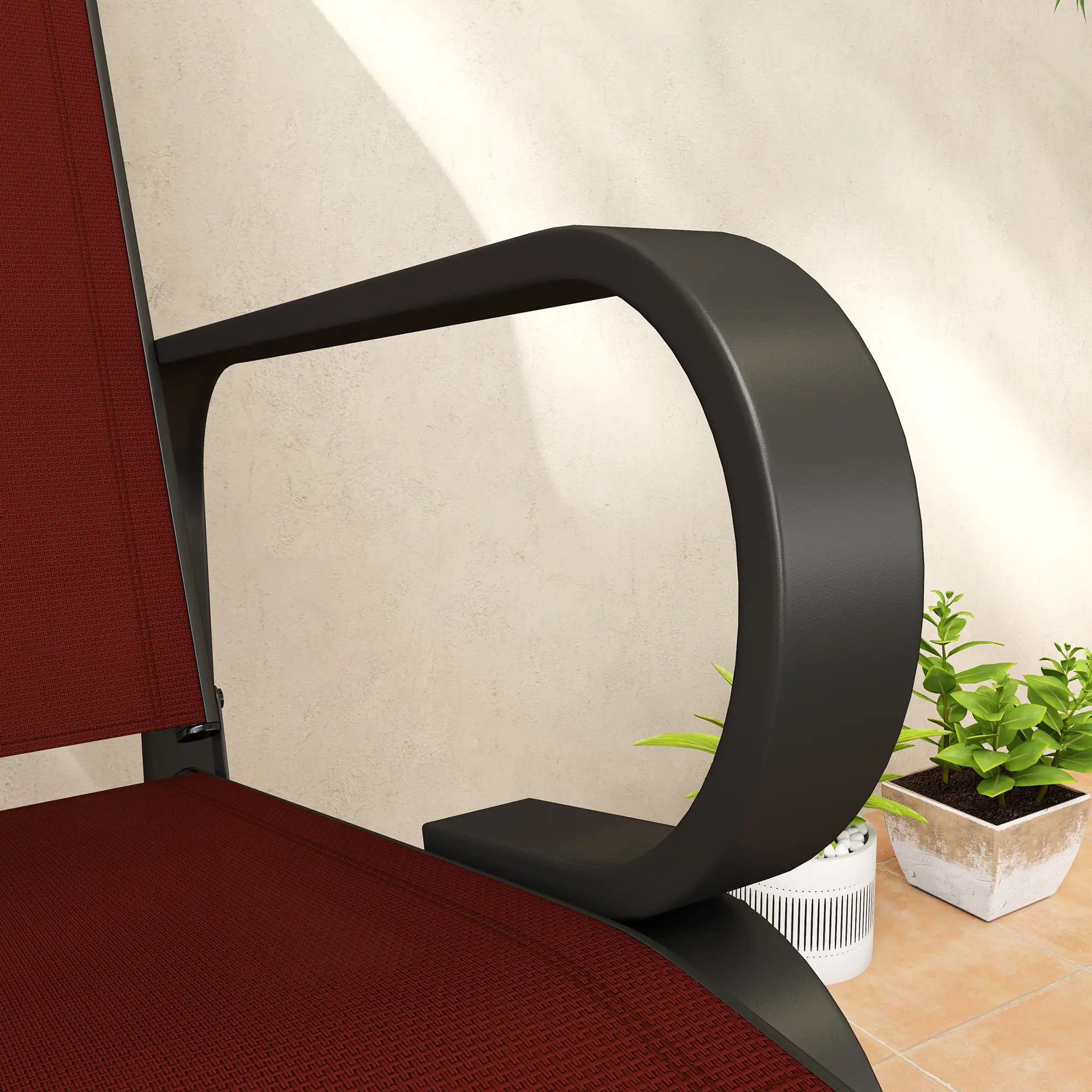 Outdoor Glider Chair, Breathable Mesh Fabric, Patio Garden Seat, Wine Red Outdoor Gliders at Gallery Canada
