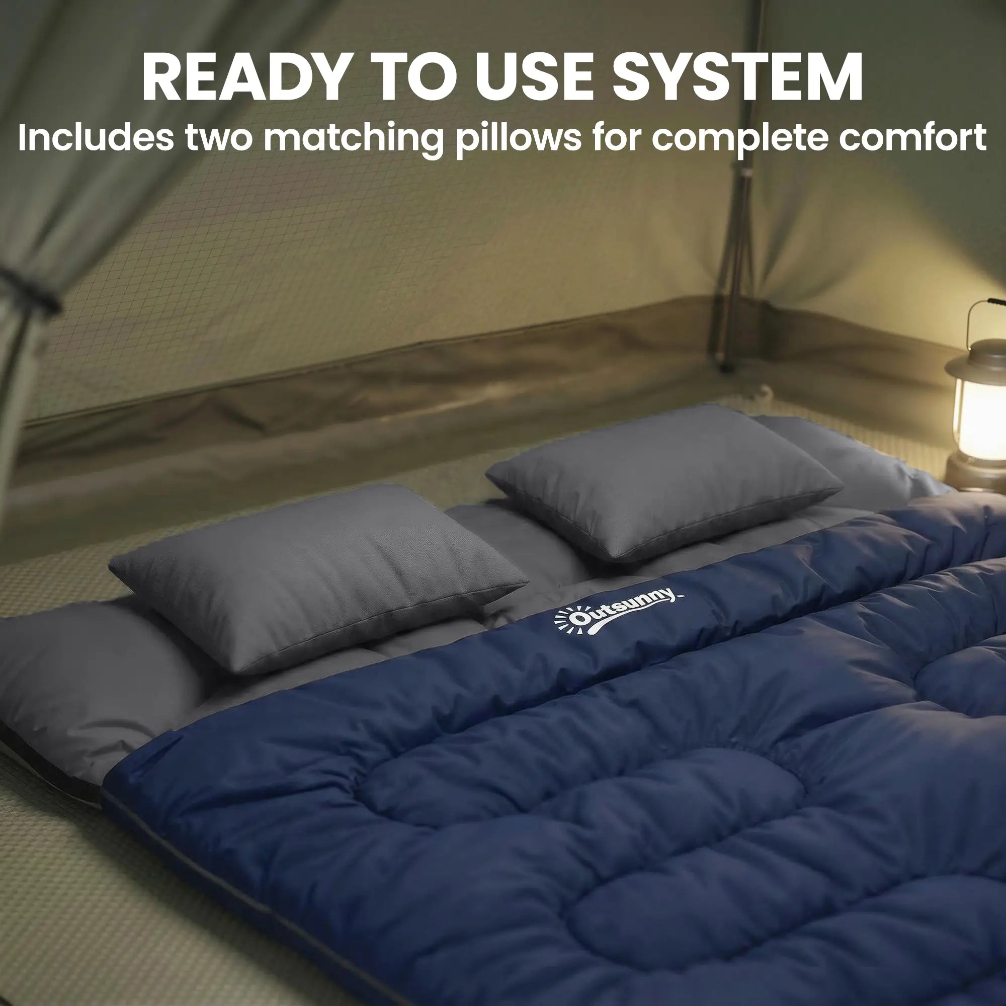 Queen Size Double Sleeping Bag For Adults, Cold Weather, Blue Camping Cots at Gallery Canada