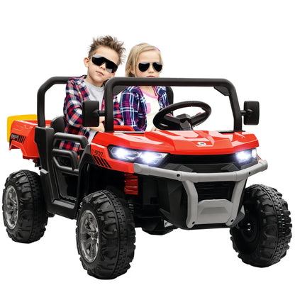 12V Ride On Car, Electric Bucket, Two-Seater, Shovel, Remote Control, Red Electric Toy Cars Red, Black at Gallery Canada