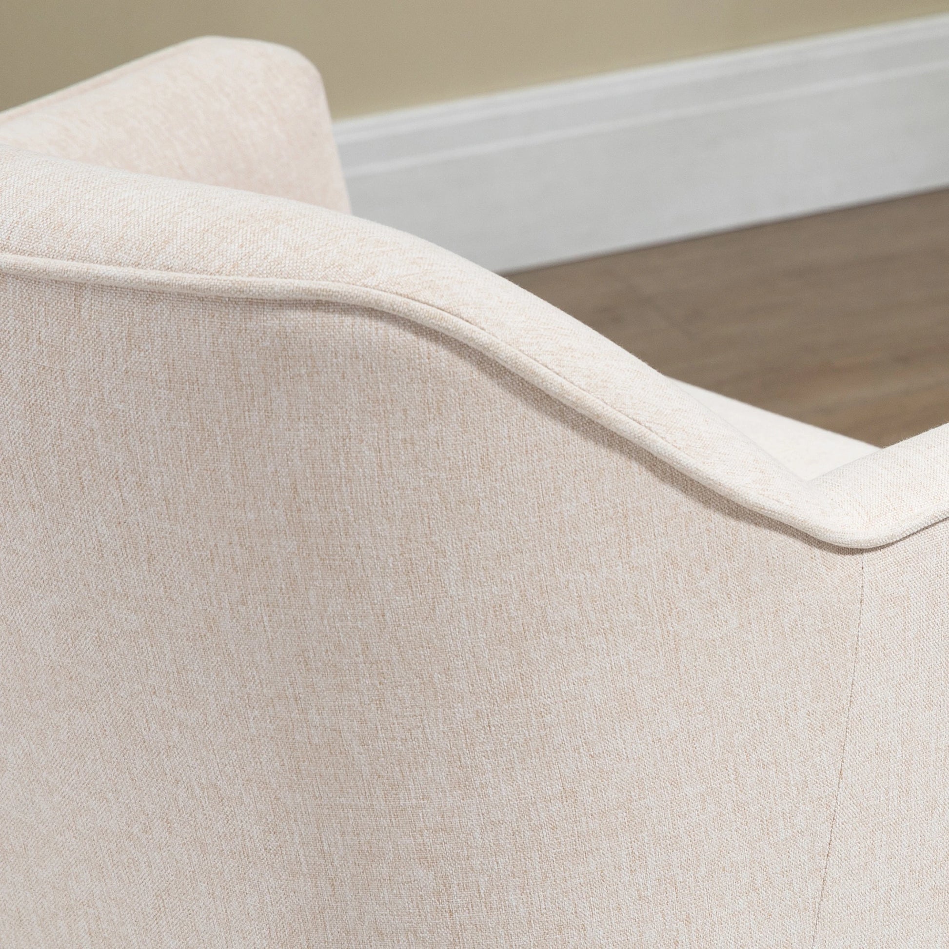 Modern Fabric Armchair, Metal Legs Accent Chair, White Cream Accent Chairs at Gallery Canada