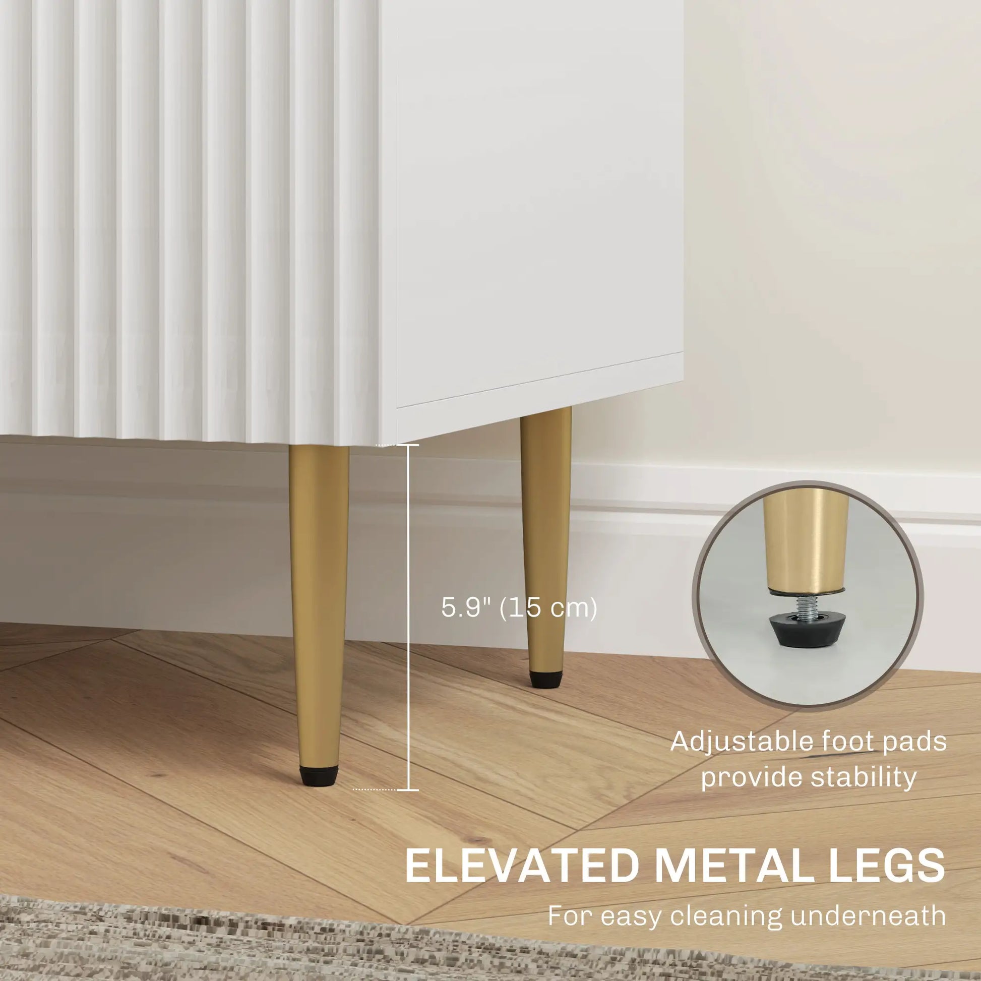 Modern Kitchen Storage Cabinet, 3 Drawers, Adjustable Shelves, White Bar Cabinets at Gallery Canada