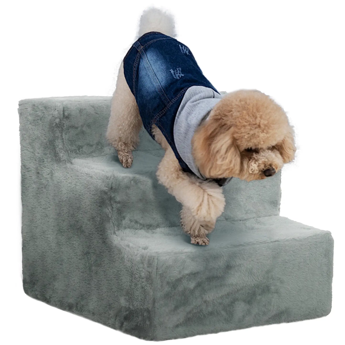 3-Step Dog Ramp for Sofa, Bed, Couch, Removable Cover, Light Grey Dog Stairs at Gallery Canada